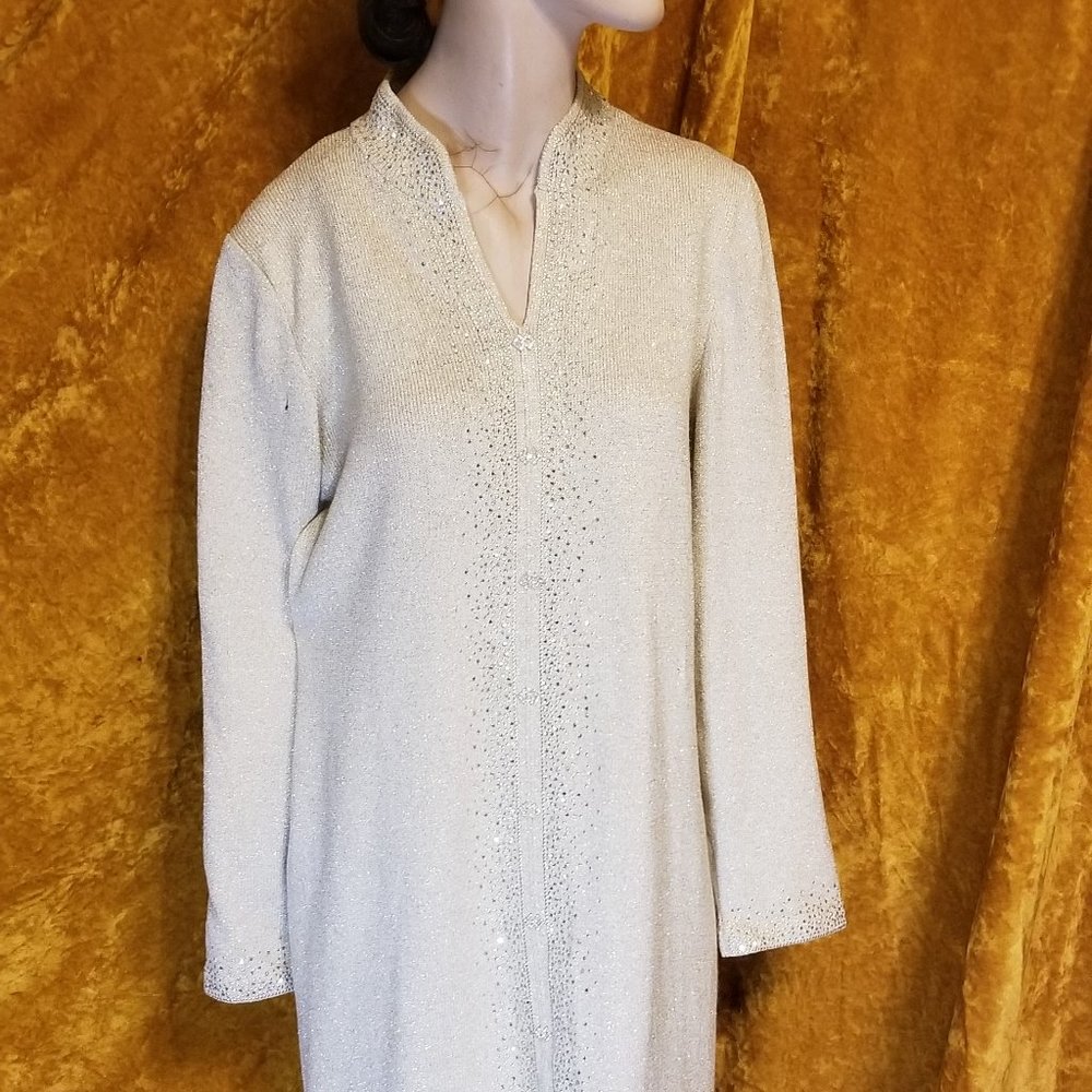 Vintage 80's Toula Wiggle Dress Champagne Santana Knit
